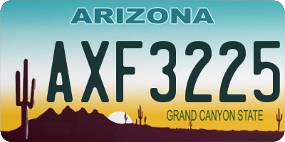 AZ license plate AXF3225