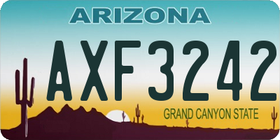 AZ license plate AXF3242
