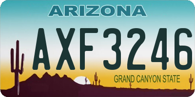AZ license plate AXF3246