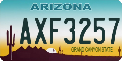 AZ license plate AXF3257