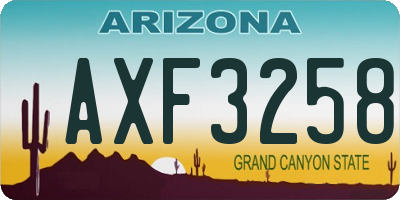 AZ license plate AXF3258