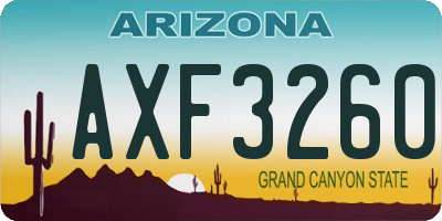AZ license plate AXF3260