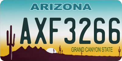 AZ license plate AXF3266