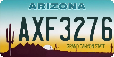 AZ license plate AXF3276