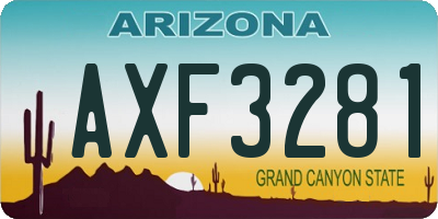 AZ license plate AXF3281