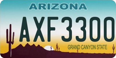 AZ license plate AXF3300