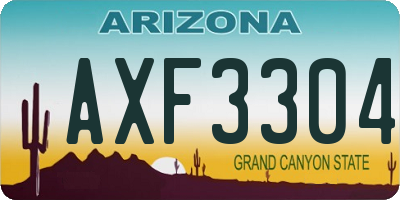 AZ license plate AXF3304