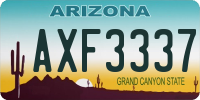 AZ license plate AXF3337