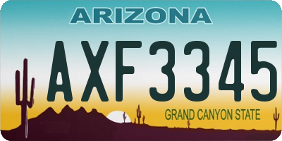 AZ license plate AXF3345
