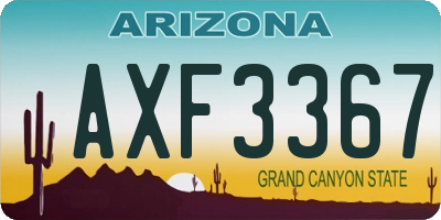 AZ license plate AXF3367