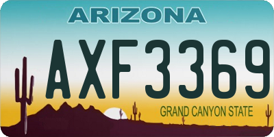 AZ license plate AXF3369