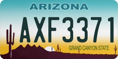 AZ license plate AXF3371