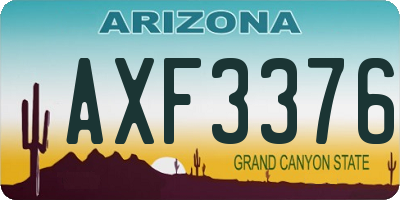AZ license plate AXF3376