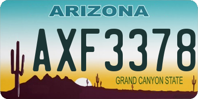 AZ license plate AXF3378