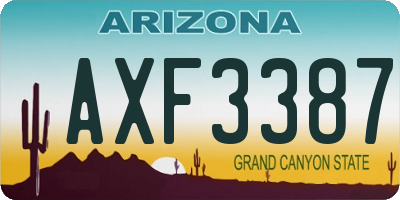 AZ license plate AXF3387