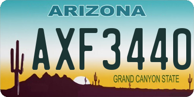 AZ license plate AXF3440