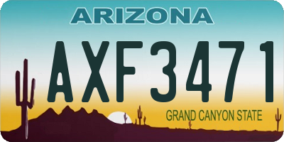 AZ license plate AXF3471