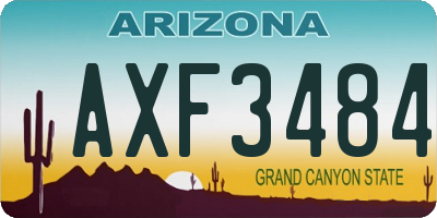 AZ license plate AXF3484