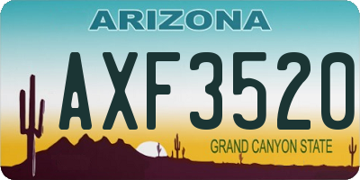AZ license plate AXF3520