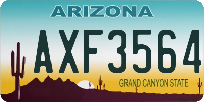 AZ license plate AXF3564