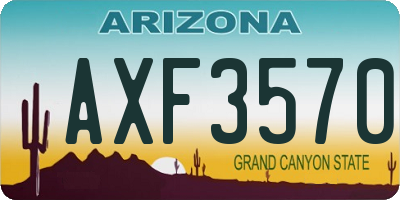 AZ license plate AXF3570