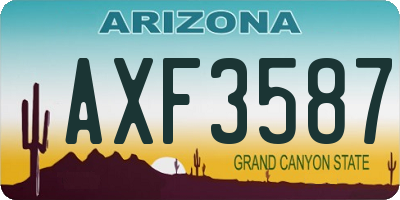 AZ license plate AXF3587
