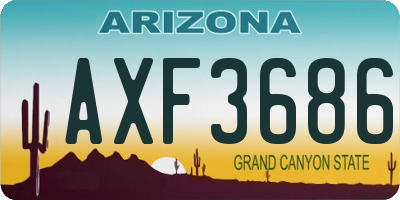 AZ license plate AXF3686