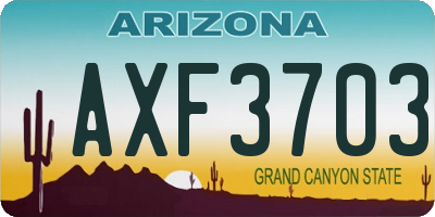 AZ license plate AXF3703