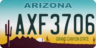 AZ license plate AXF3706