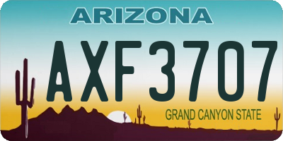 AZ license plate AXF3707