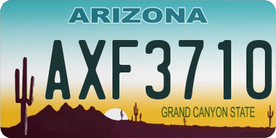 AZ license plate AXF3710