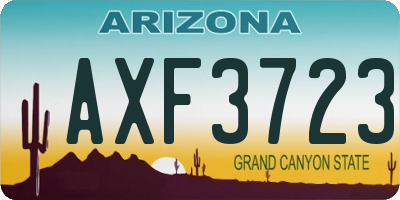 AZ license plate AXF3723