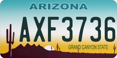 AZ license plate AXF3736