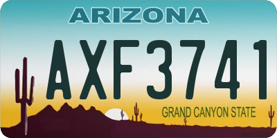 AZ license plate AXF3741