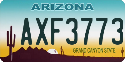 AZ license plate AXF3773