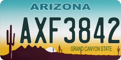 AZ license plate AXF3842