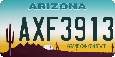 AZ license plate AXF3913