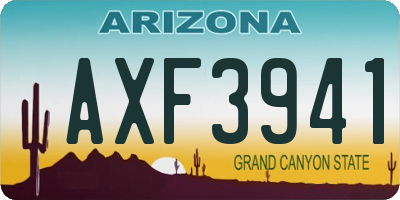 AZ license plate AXF3941