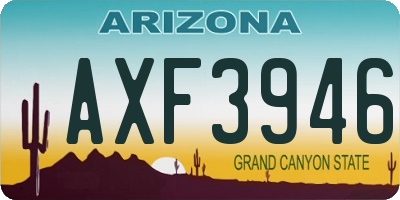 AZ license plate AXF3946