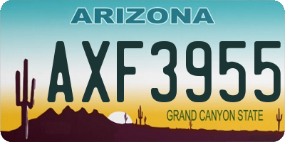 AZ license plate AXF3955