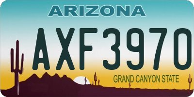 AZ license plate AXF3970