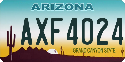 AZ license plate AXF4024