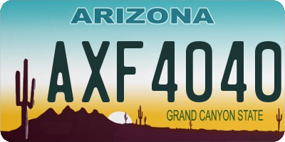 AZ license plate AXF4040