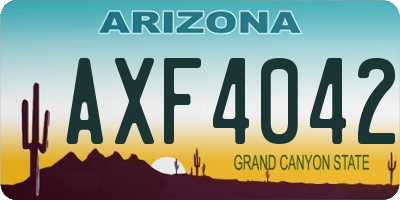 AZ license plate AXF4042