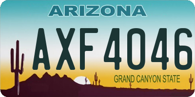AZ license plate AXF4046