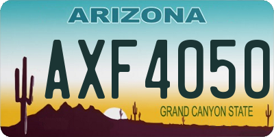 AZ license plate AXF4050