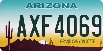 AZ license plate AXF4069