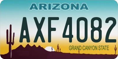 AZ license plate AXF4082