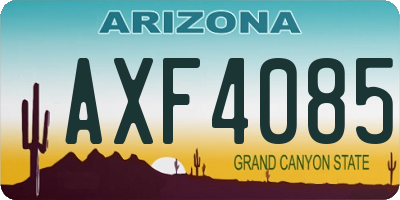 AZ license plate AXF4085