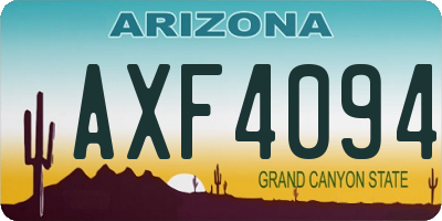 AZ license plate AXF4094